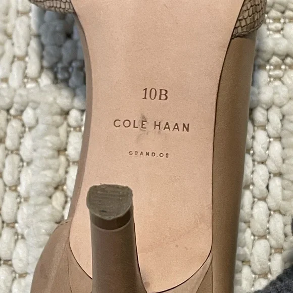 Cole Haan Snakeskin Tan Heels - Picture 6 of 6